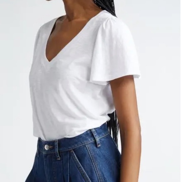 Veronica Beard NWOT Posey V Neck Pima Cotton Slub T Shirt Size Small - Picture 3 of 9